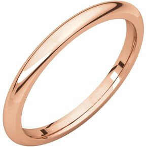 10K 14K or 18K Rose White or Yellow Gold 925 Sterling Silver or Platinum 2mm Half Round Comfort Fit Classic Wedding Band in Saudi Arabia