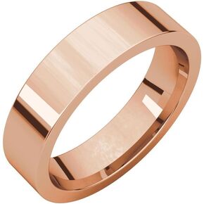 10K 14K or 18K Rose White or Yellow Gold 925 Sterling Silver Palladium or Platinum 5mm Flat Comfort Fit Classic Wedding Band in Saudi Arabia