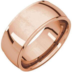 10K 14K or 18K Rose White or Yellow Gold 925 Sterling Silver or Palladium Platinum 10mm Comfort Fit Classic Edge Wedding Band in Saudi Arabia