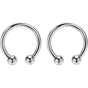FANSING 2pcs Internally Threaded Circular Barbell 8mm/10mm 16g/14g/12g/10g
