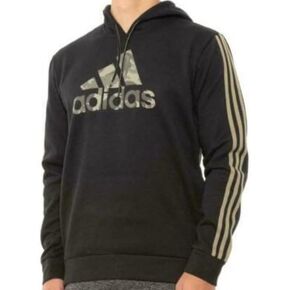 Adidas Men's BOS Fleece Camo Logo Hoodie Black Size Medium in Saudi Arabia