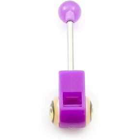 BodyJewelryOnline Tongue Barbell with Colorful Acrylic Whistle and Skull Design 14g in Kuwait