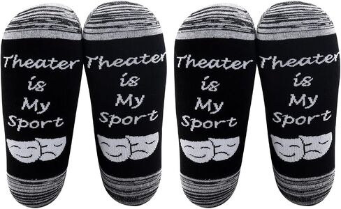 LEVLO Actor Gift Theatre Gifts Theater is My Sport Cotton Socks Performance Gifts Actress Director Socks in Kuwait