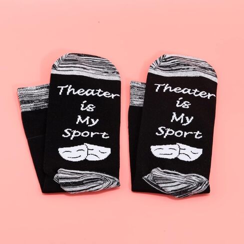 LEVLO Actor Gift Theatre Gifts Theater is My Sport Cotton Socks Performance Gifts Actress Director Socks in Kuwait