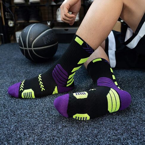 4Pack Elite Basketball Socks, Cushioned Athletic Sports Crew Socks for Men & Boys in Saudi Arabia