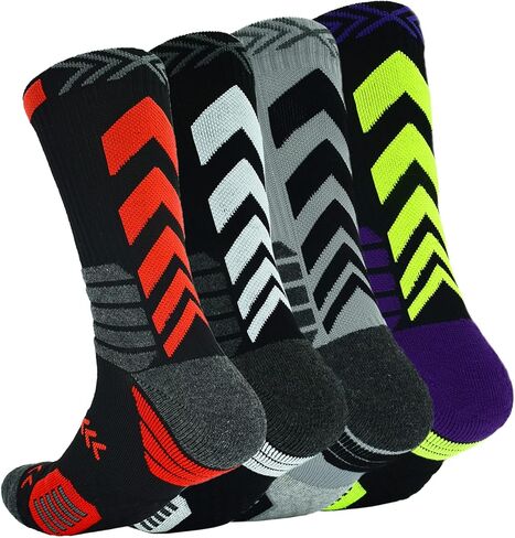 4Pack Elite Basketball Socks, Cushioned Athletic Sports Crew Socks for Men & Boys in Saudi Arabia