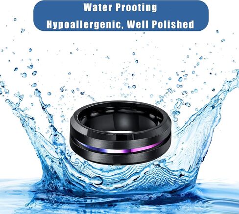 THUNARAZ Titanium Stainless Steel Anxiety Ring for Women Men Black Spinner Rings Fidget Ring Set 6-8mm Wide Stress Relieving Fashion Wedding Promise Band Rings Size 7-13 in Saudi Arabia