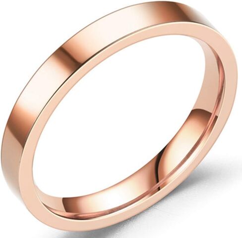 خاتم زواج كلاسيكي من الفولاذ المقاوم للصدأ قابل للتكديس مقاس 3 مم من Jude Jewellers مصقول للغاية in Kuwait