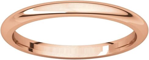 10K 14K or 18K Rose White or Yellow Gold 925 Sterling Silver or Platinum 2mm Half Round Comfort Fit Classic Wedding Band in Saudi Arabia