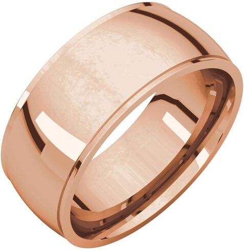 10K 14K or 18K Rose White or Yellow Gold 925 Sterling Silver or Palladium Platinum 10mm Comfort Fit Classic Edge Wedding Band in Saudi Arabia