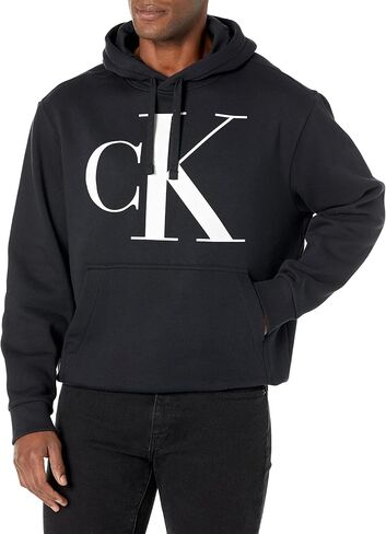 Calvin Klein Men's Relaxed Fit Monogram Logo Fleece Hoodie in Saudi Arabia