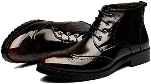 Beinfaith Men's Classic Leather Brogues Oxfords Ankle Dress Boots in Saudi Arabia