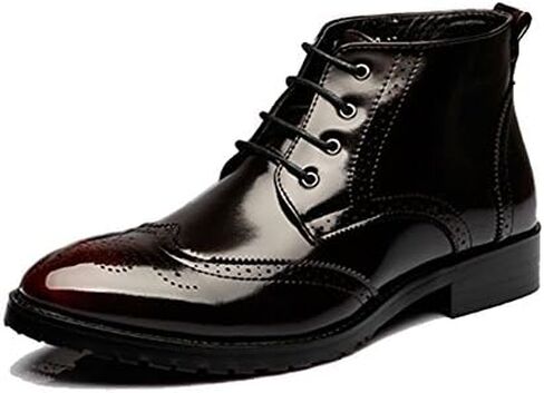 Beinfaith Men's Classic Leather Brogues Oxfords Ankle Dress Boots in Saudi Arabia