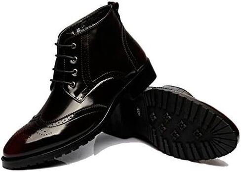 Beinfaith Men's Classic Leather Brogues Oxfords Ankle Dress Boots in Saudi Arabia