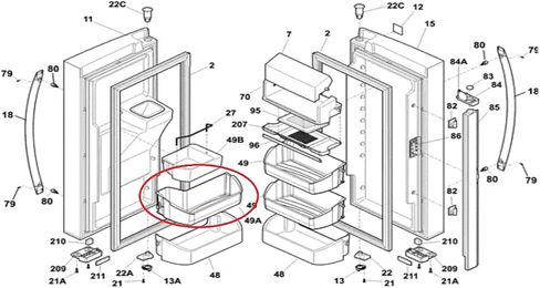 UPGRADED Lifetime Appliance Parts 242071301 Door Shelf Bin for Frigidaire Refrigerator in Saudi Arabia