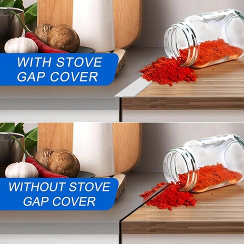 Silicone Stove Counter Gap Cover (2 Pack),Easy Clean Heat Resistant Wide & Long Kitchen Stove Gap Filler,Seals Spills Between Counters, Oven, Stovetops, Washing Machines, Washer, Dryer(21in, Black) in Kuwait