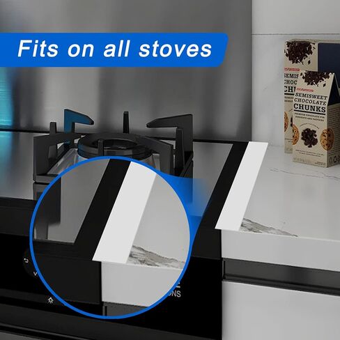Silicone Stove Counter Gap Cover (2 Pack),Easy Clean Heat Resistant Wide & Long Kitchen Stove Gap Filler,Seals Spills Between Counters, Oven, Stovetops, Washing Machines, Washer, Dryer(21in, Black) in Kuwait