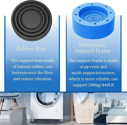 AXLOFO® Washing Machine Foot Pads for Anti-vibration and Anti-Walk, 4pcs Dryer Vibration Pads/Rubber Pads, Effectively reduce vibration and noise, prevent the machine from sliding in Saudi Arabia