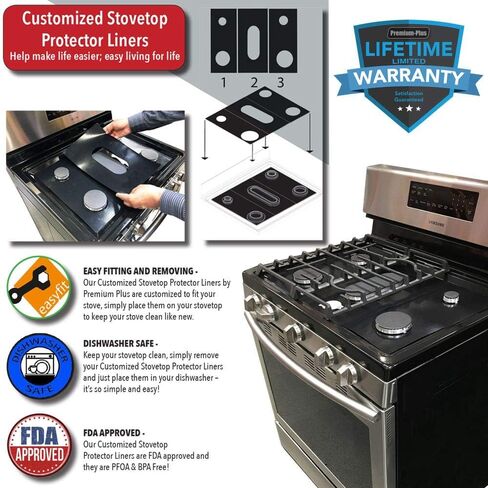 Stove Protector Liners Compatible with Samsung Stoves, Samsung Gas Ranges - Customized - Easy Cleaning Liners for Samsung Compatible Model NX58K7850SS/AA-00 in Saudi Arabia
