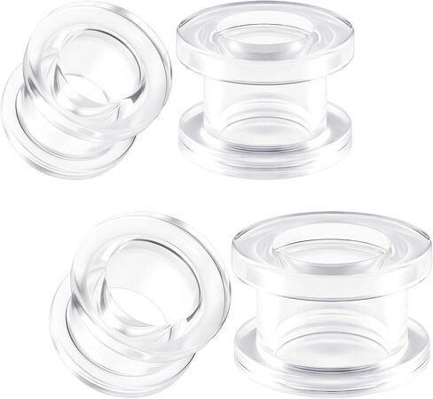 2 Pairs Clear Acrylic Flesh Tunnels Screw Piercing Jewelry Stretcher Ear Plugs Earring Gauges Lobe in Saudi Arabia