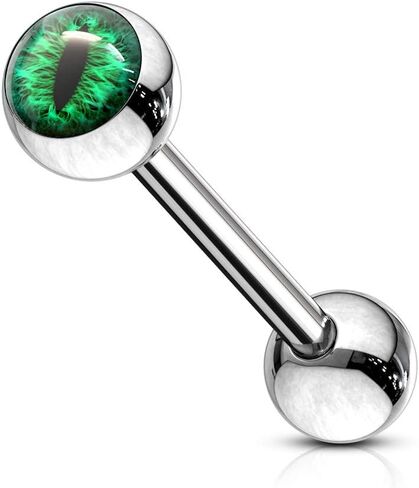 14G Snake Eye Inlaid Ball 316L Surgical Steel Barbell in Saudi Arabia