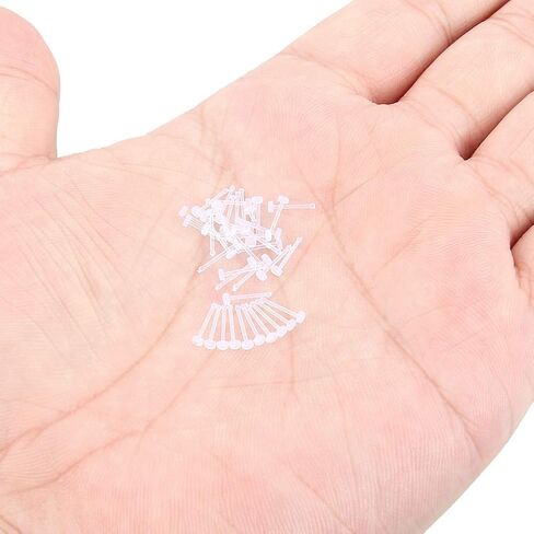 Yaalozei 22G Clear Bioflex Bone Pin Nose Ring Stud Retainer Body Jewelry Piercing Top Flat 2mm 2.5 3mm 40PCS in Saudi Arabia
