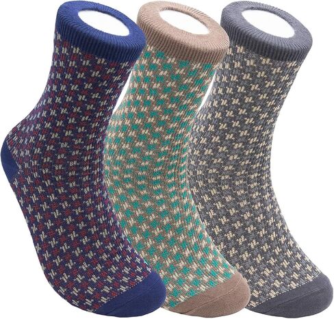 minimars Men’s Patterned Dress Crew Socks, Durable Comfortable Material (3-4 Pack, Size 6-10) in Kuwait