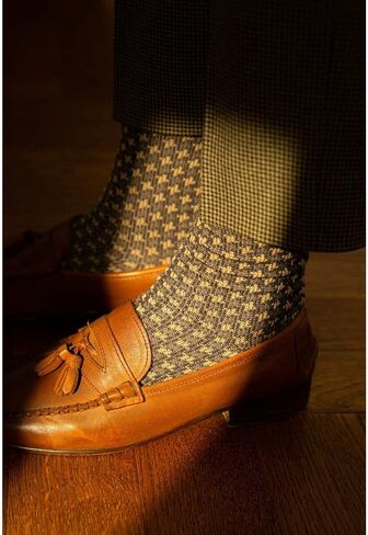 minimars Men’s Patterned Dress Crew Socks, Durable Comfortable Material (3-4 Pack, Size 6-10) in Kuwait
