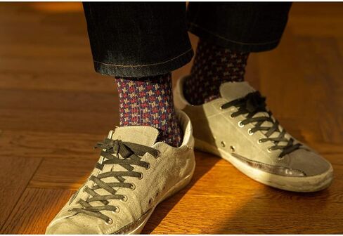 minimars Men’s Patterned Dress Crew Socks, Durable Comfortable Material (3-4 Pack, Size 6-10) in Kuwait