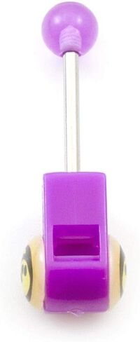 BodyJewelryOnline Tongue Barbell with Colorful Acrylic Whistle and Skull Design 14g in Saudi Arabia