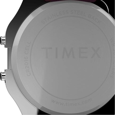 ساعة تايمكس TW2V41300 للرجال T80 فينتيج سوداء مطاط كرونوغراف رقمية, أسود in Kuwait