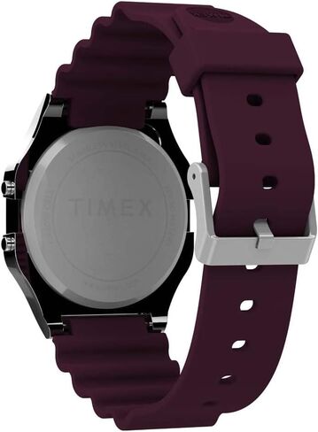 ساعة تايمكس TW2V41300 للرجال T80 فينتيج سوداء مطاط كرونوغراف رقمية, أسود in Kuwait