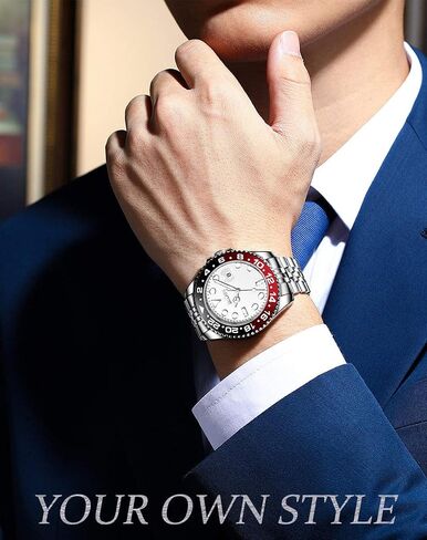 FANMIS Mens Luxury Wrist Watches Analog Quartz Calendar Luminous Stainless Steel Fashion Waterproof Watch in Saudi Arabia