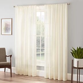 Eclipse Chelsea Modern Sheer Voile Light Filtering Rod Pocket Window Curtains for Bedroom or Living Room (Single Panel) in Saudi Arabia