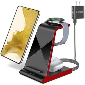 Wireless Charger for Samsung S25 Ultra, Charging Station for Galaxy S25/S25 Edge/S24 Ultra/S24+/S24/S23/Note 20/Z Flip 7/Fold 7, for Galaxy Watch 8/8 Classic/Ultra/7/6, Galaxy Buds 2 Pro (No Adapter) in Saudi Arabia