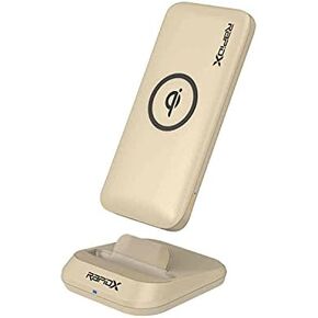 RapidX Myport 10000 mAh Power Bank, 10W Wireless Charging (Qi-Certified) & Charging Stand, 1 USB-C Input/Output (18W), 1 USB Output for iPhone and Android (Black)