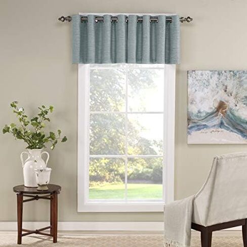 ستائر Eclipse Newport Grommet العلوية للمطبخ وغرفة المعيشة، مقاس 132.08 سم × 45.72 سم، باللون الأزرق in Saudi Arabia