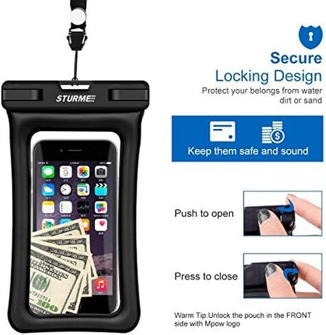 STURME حافظة مقاومة للماء IPX8 حافظة هاتف عالمية مقاومة للماء حقيبة Drg حقيبة لهاتف iPhone 8/8plus/7/7plus/6s/6 Samsung Galaxy s8/s7 LG V20 Google Pixel HTC10 أجهزة تصل إلى 6 بوصة in Kuwait