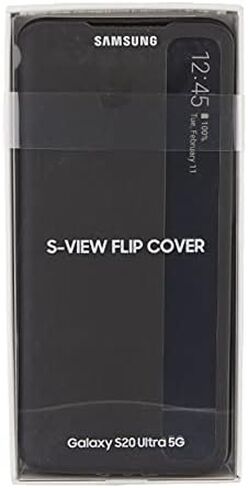 جراب Samsung Galaxy S20 Ultra ، غطاء قلاب S-View - أسود (الإصدار الأمريكي مع ضمان)، الموديل: EF-ZG988CBEGUS in Saudi Arabia