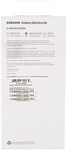 جراب Samsung Galaxy S20 Ultra ، غطاء قلاب S-View - أسود (الإصدار الأمريكي مع ضمان)، الموديل: EF-ZG988CBEGUS in Saudi Arabia