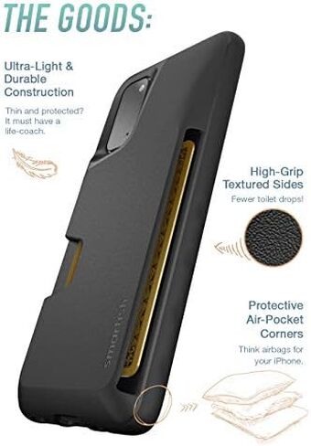 Smartish Galaxy S20 Wallet Case - Wallet Slayer Vol. 1 [Protective Grip Credit Card Holder Cover for Samsung] (Silk) - Black Tie Affair in Kuwait