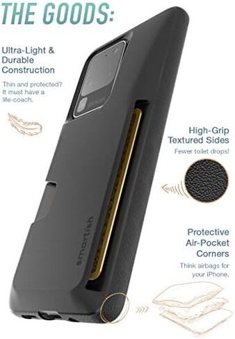 Smartish Galaxy S20 Wallet Case - Wallet Slayer Vol. 1 [Protective Grip Credit Card Holder Cover for Samsung] (Silk) - Black Tie Affair in Kuwait