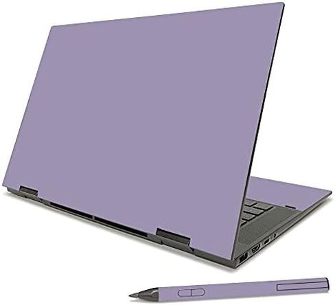 MIGHTY SKINS Skin Compatible with HP Envy x360 15" (2021) - Solid Lavender | Protective, Durable, and Unique Vinyl Decal wrap Cover | Easy to Apply, Remove, and Change Styles | Made in The USA in Saudi Arabia
