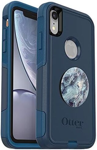 الحزمة: حافظة OtterBox Commuter Series لجهاز iPhone XR - (طريقة BESBOKE) + PopSockets PopGrip in Saudi Arabia