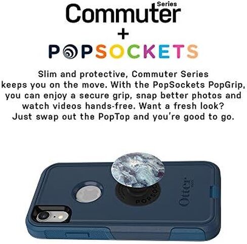 الحزمة: حافظة OtterBox Commuter Series لجهاز iPhone XR - (طريقة BESBOKE) + PopSockets PopGrip in Saudi Arabia