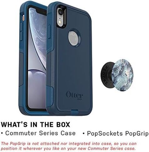 الحزمة: حافظة OtterBox Commuter Series لجهاز iPhone XR - (طريقة BESBOKE) + PopSockets PopGrip in Saudi Arabia