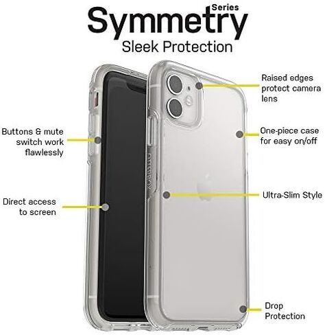 OtterBox iPhone 11 Symmetry Series Case - WE'LL CALL BLUE (CLEAR/BLUE SAPPH MET/WE'LL CALL BLUE IML), ultra-sleek, wireless charging compatible, raised edges protect camera & screen in Kuwait