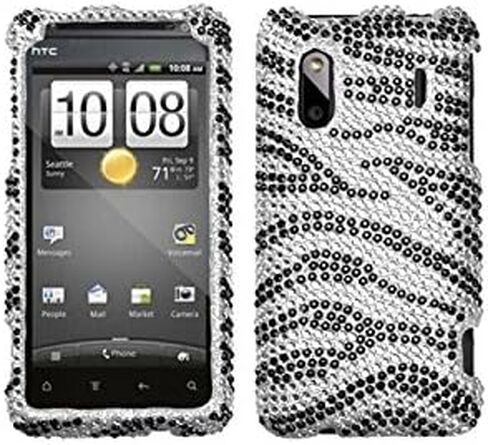 Asmyna HTCHERO4GHPCDM204NP Dazzling Luxurious Bling Case for HTC EVO Design 4G/Hero S - 1 Pack - Retail Packaging - Colorful Zebra in Saudi Arabia