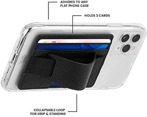 Case-Mate CM035992 - Stick On Credit Card Wallet - POCKETS - Ultra-slim Card Holder - Universal fit - Apple – iPhone – Samsung – Galaxy - and more – Black Iridescent Glitter in Kuwait