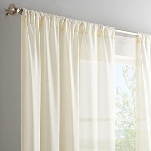 Eclipse Chelsea Modern Sheer Voile Light Filtering Rod Pocket Window Curtains for Bedroom or Living Room (Single Panel) in Saudi Arabia